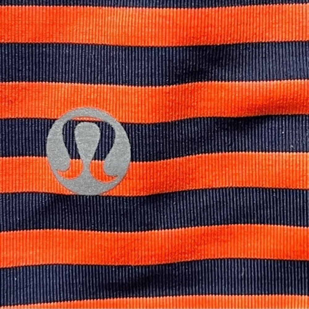 Fairy Fashion๐งต๐ง Lululemon Tank Top Orange Navy Blue sz S - Picture 9 of 14